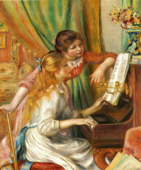 ルノワール　ピアノを弾く二人の少女